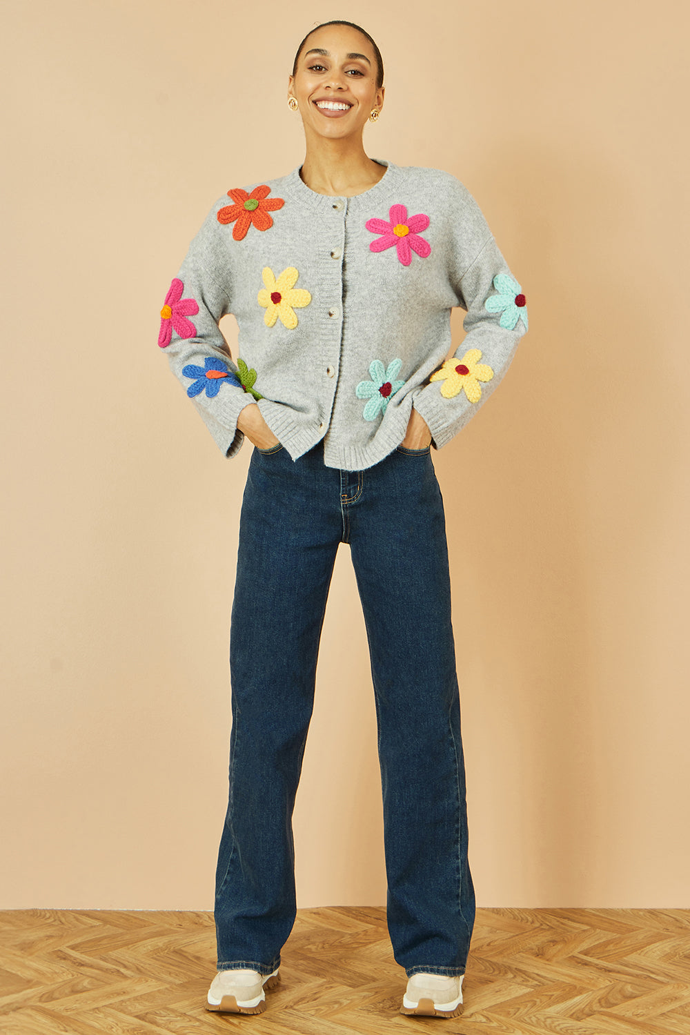 Yumi Blue Dark Wash Stretch Wide Leg Jeans