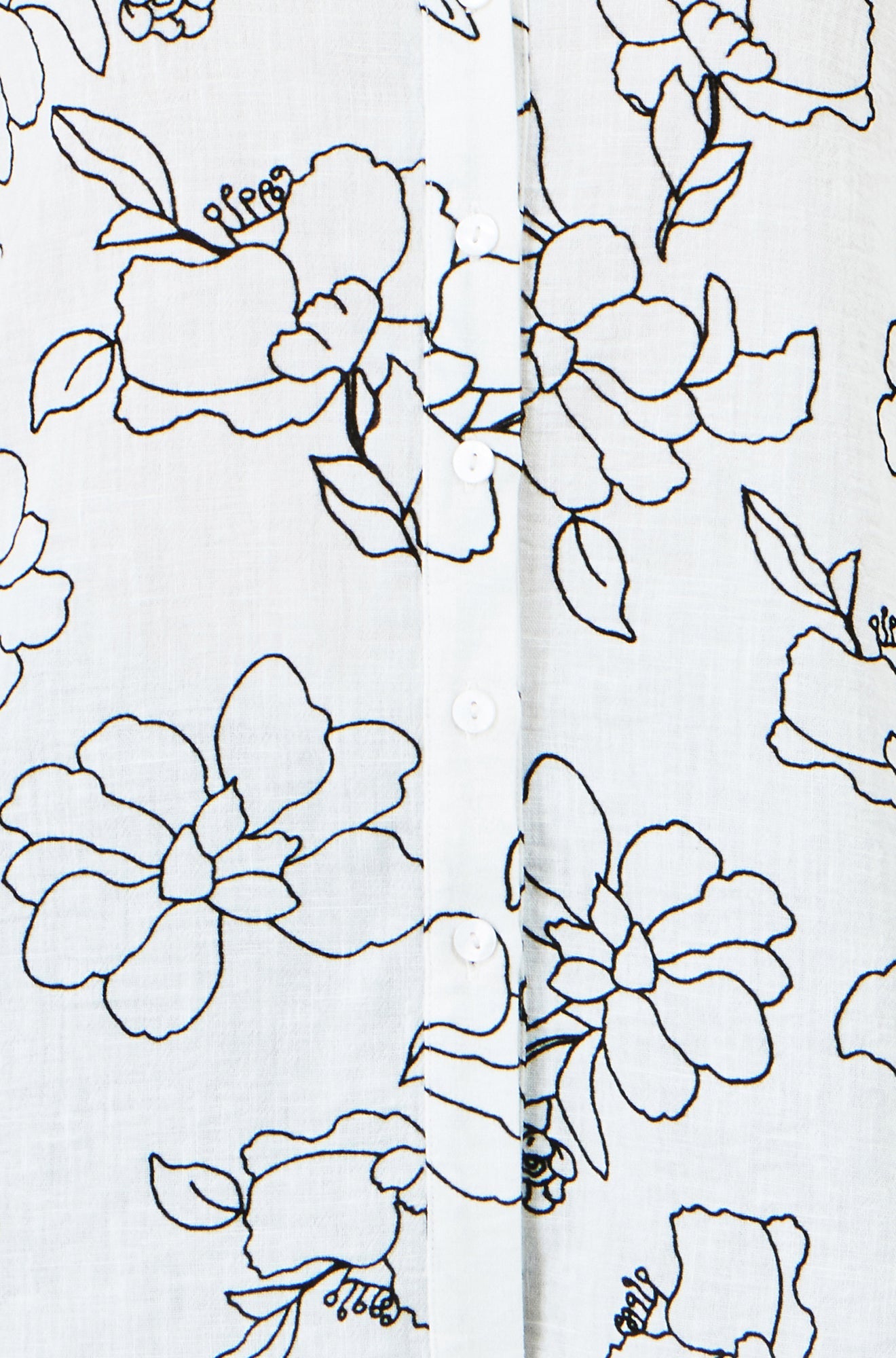 Yumi White Scribble Floral Embroidered Shirt