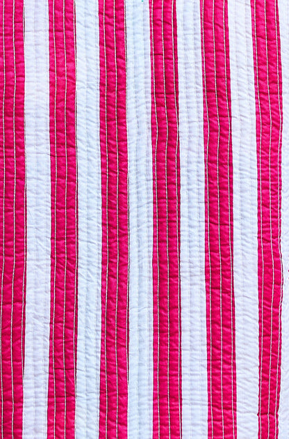 Yumi Multicolour Checked Cropped Reversible Cotton Quilted Jacket