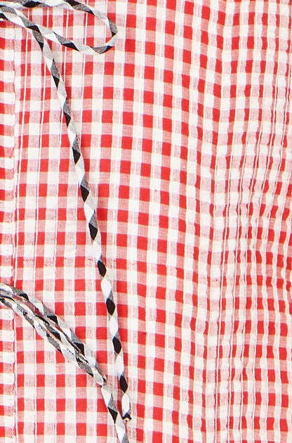 Yumi Black Gingham Reversible Cotton Tie Waistcoat
