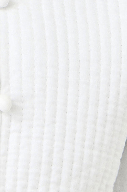 Yumi White Gingham Reversible Cotton Quilted Cropped Jacket