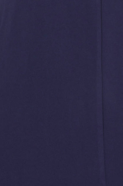 Yumi Navy Fitted Midi Dress With Flute Sleeves