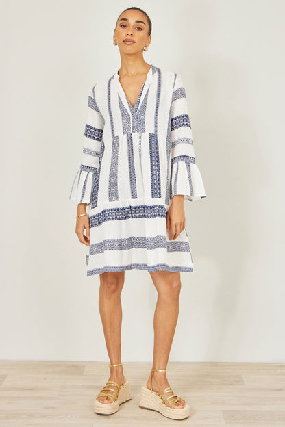Yumi White Cotton Stripe Tunic