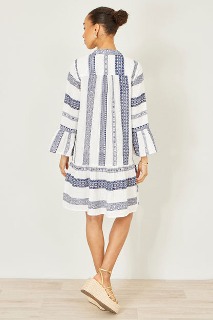 Yumi White Cotton Stripe Tunic