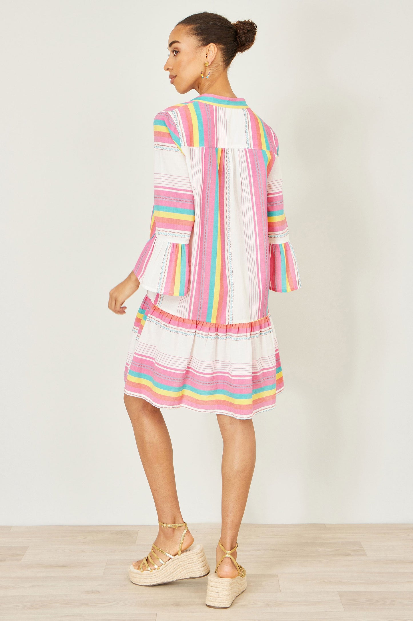 Yumi Multicolour Cotton Stripe Tunic