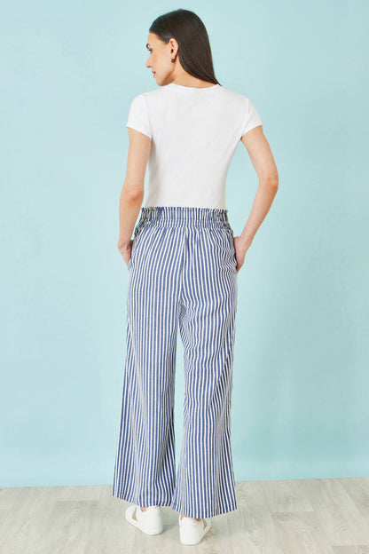 Yumi Blue Stripe Relaxed Trousers