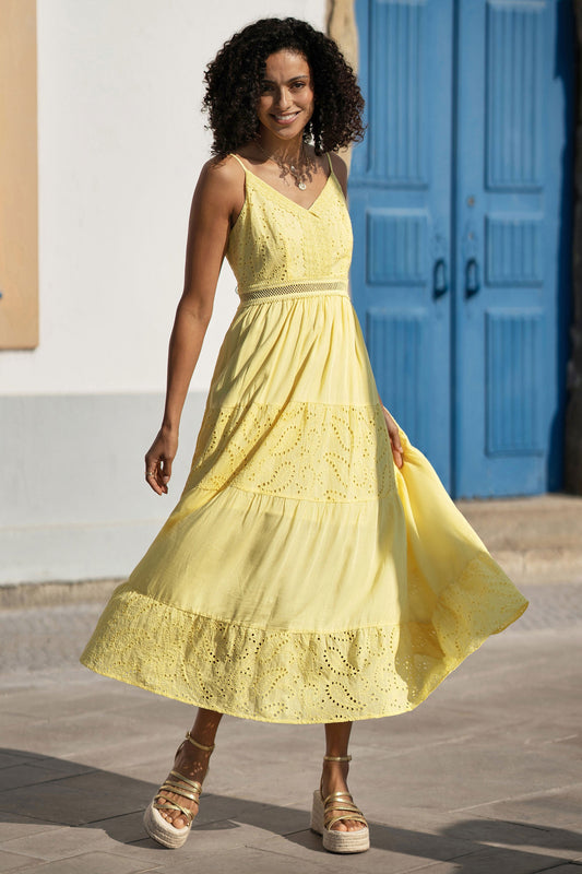 Women’s Yumi Butter Yellow Midi Dress