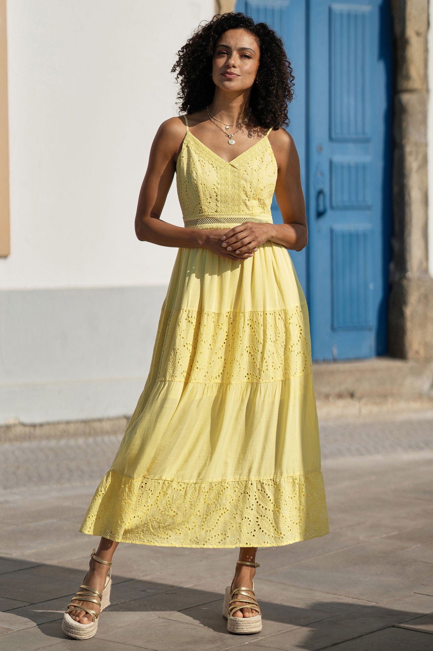 Women’s Yumi Butter Yellow Midi Dress