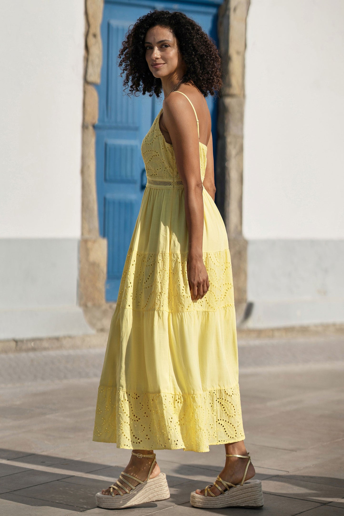Women’s Yumi Butter Yellow Midi Dress