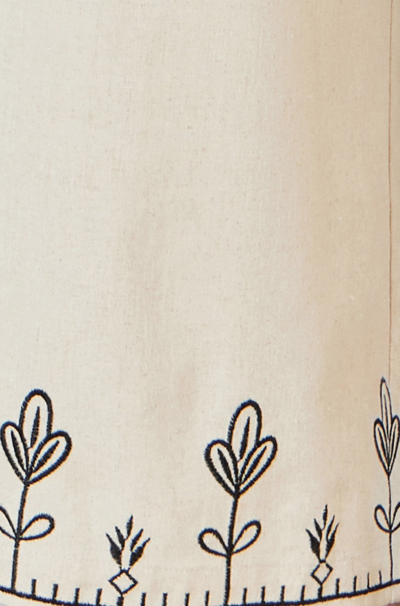 Yumi Ivory Linen Mix Embroirdered Trousers