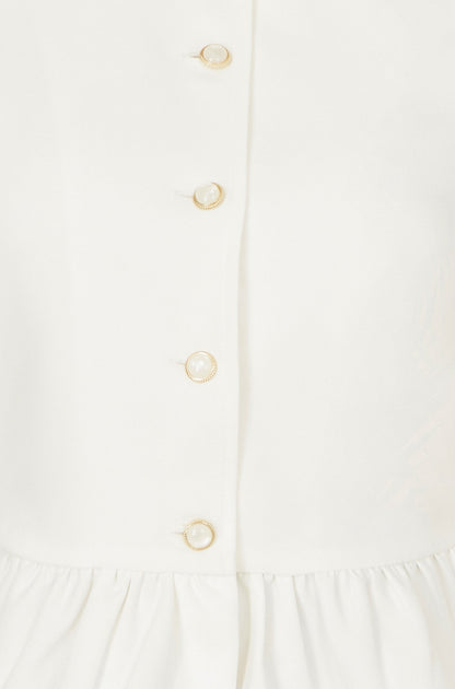 Yumi White Peplum Fitted Jacket