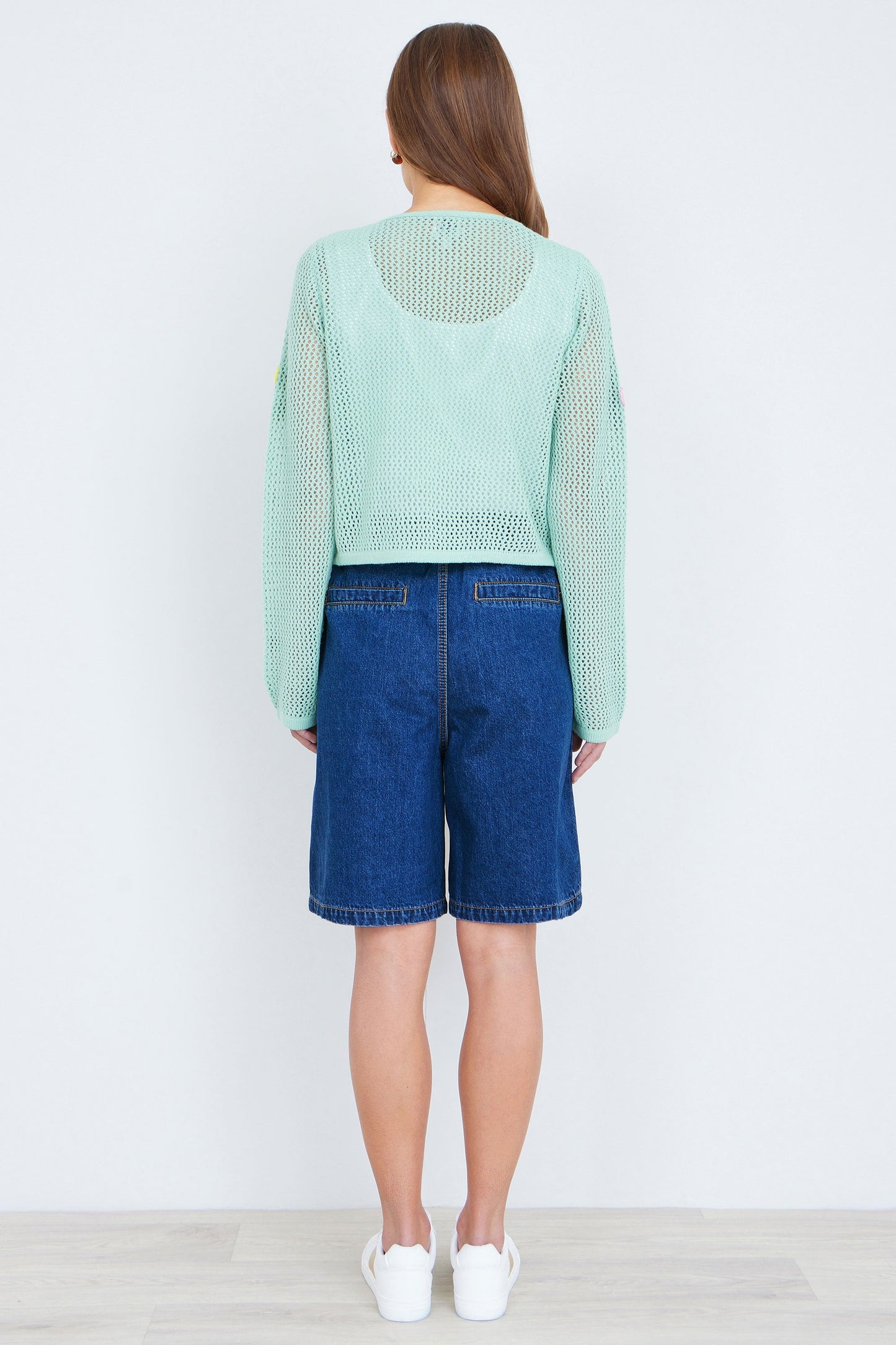 Yumi Blue Denim Wide Leg Shorts