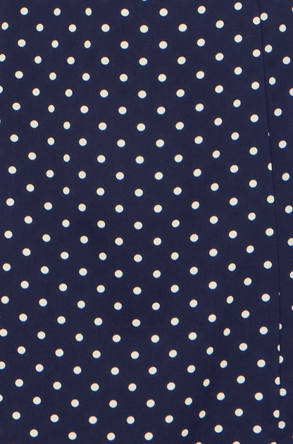 Yumi Navy Spot Wrap Midi Tea Dress