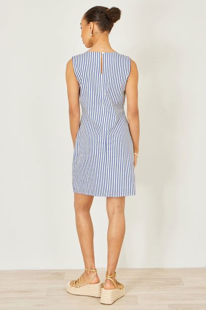 Yumi Navy Stripe Cotton Shift Dress