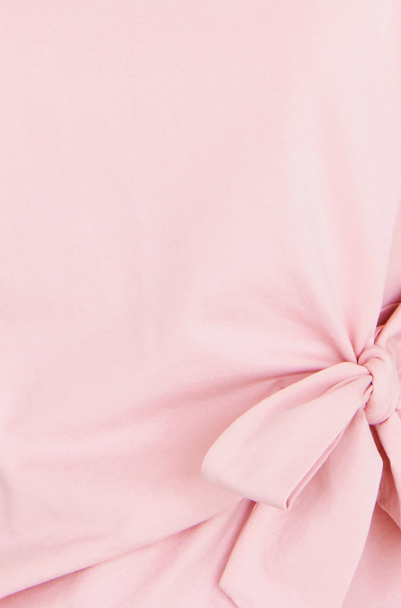 Yumi Pink Cotton Jersey Top With Knot Detail