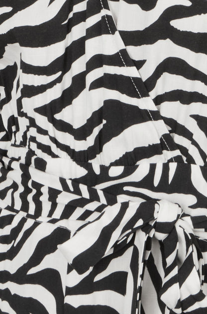 Yumi Black Zebra Print Relaxed Jumpsuit