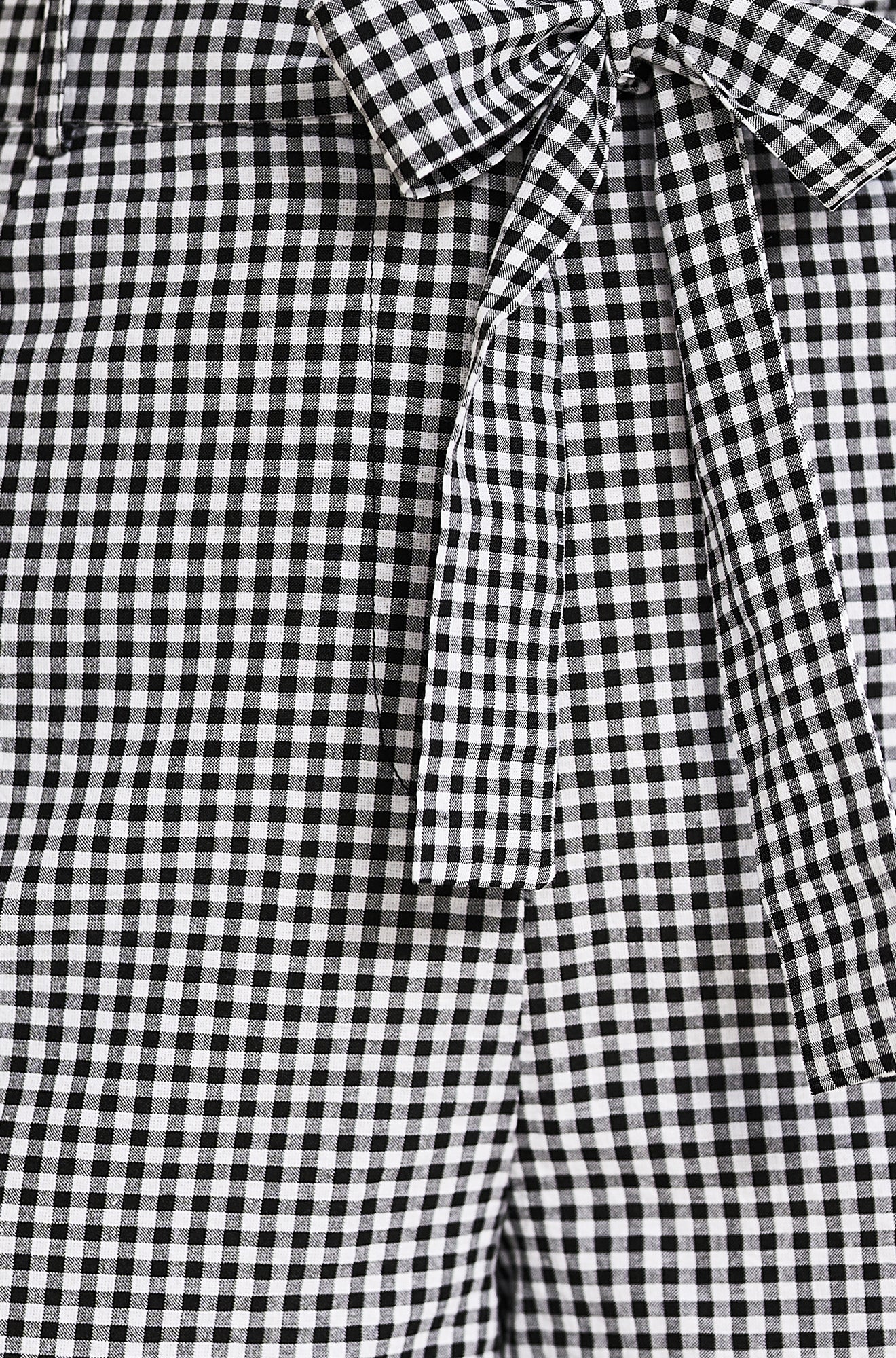 Yumi Black Cotton Gingham Tie Belt Shorts