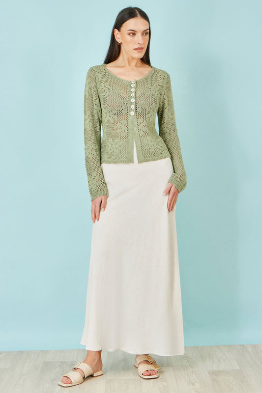 Yumi Natural Viscose Maxi Skirt