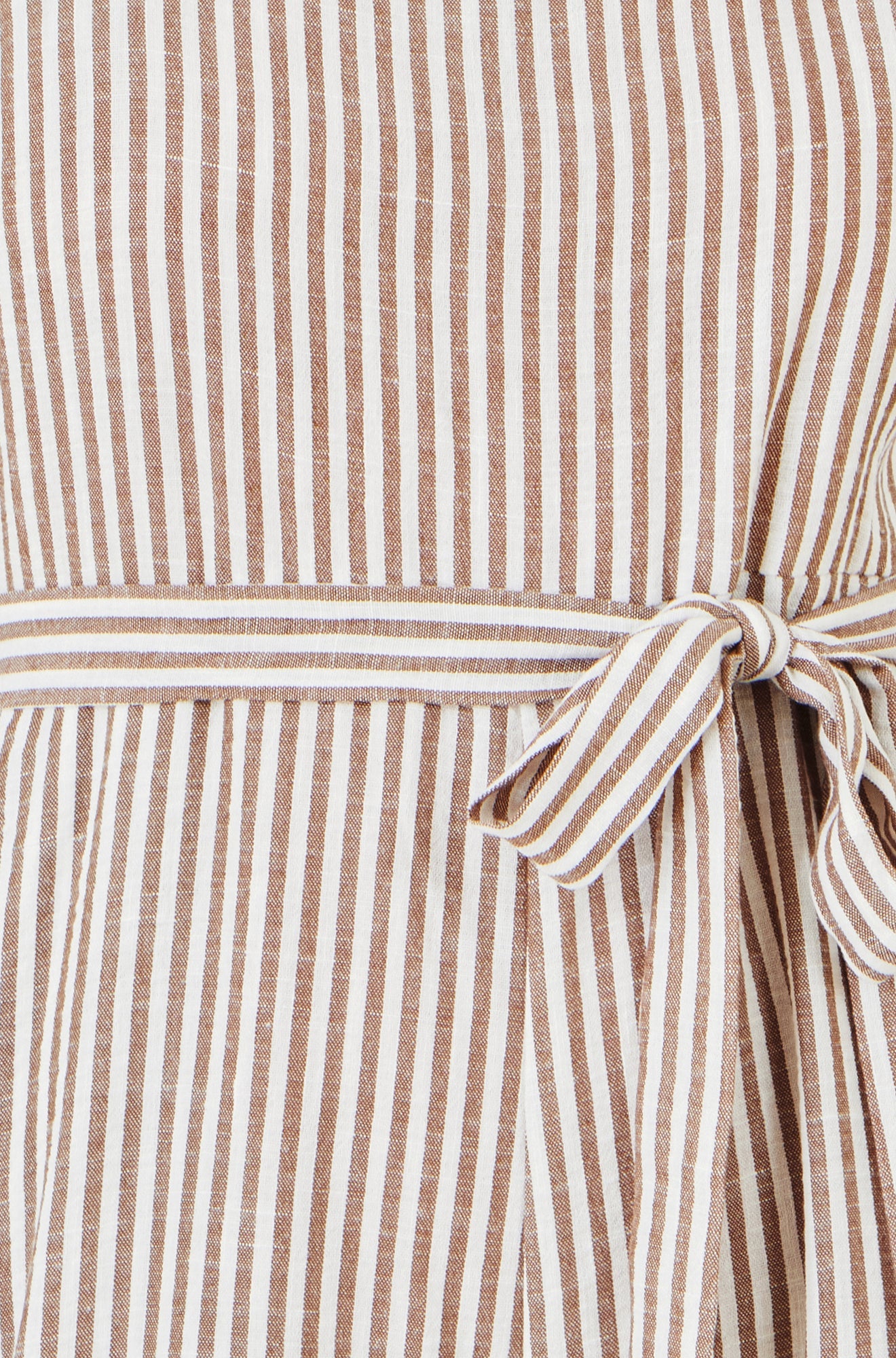 Yumi Brown Stripe Strappy Jumpsuit