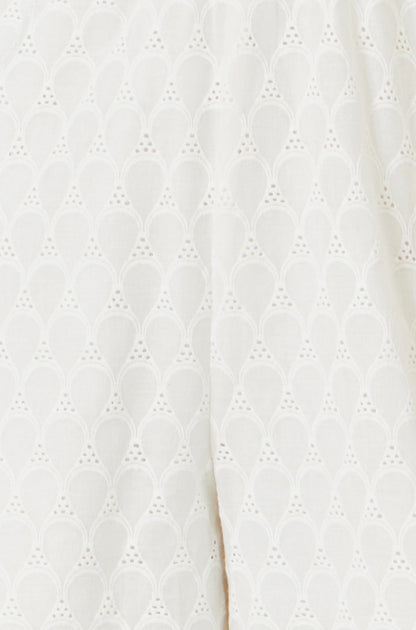 Yumi White Cotton Broderie Anglaise Playsuit