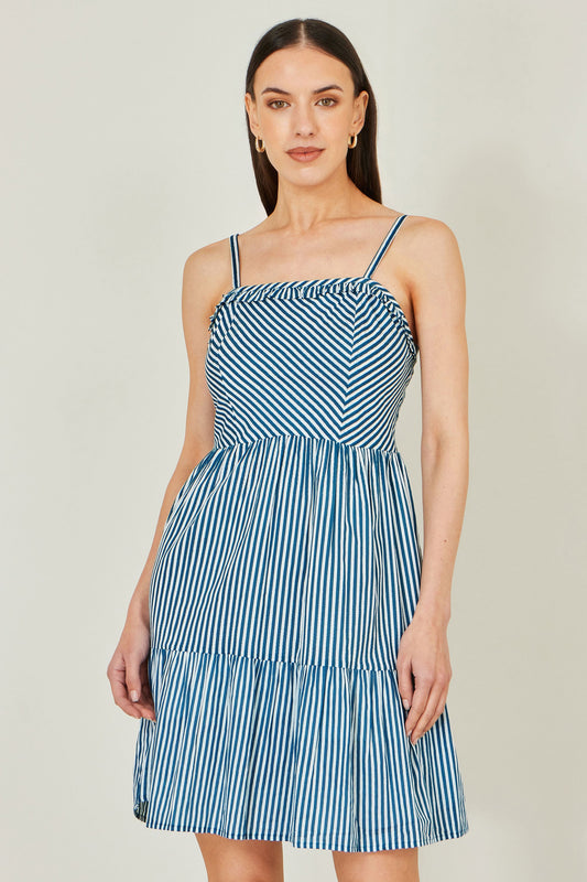 Women’s Yumi Blue Stripe Mini Sun Dress