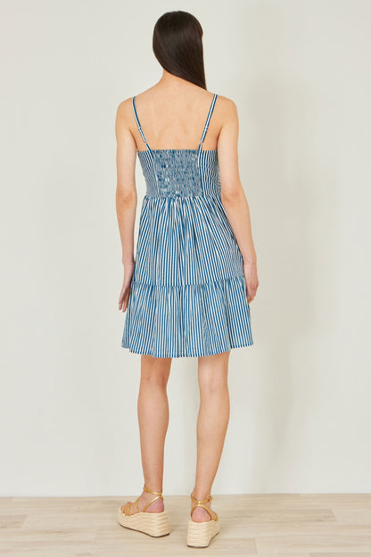 Women’s Yumi Blue Stripe Mini Sun Dress