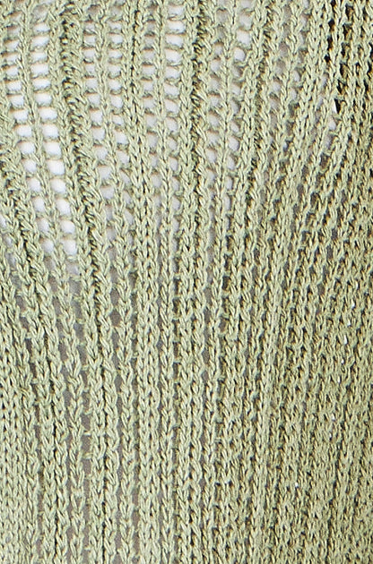 Yumi Green Tie Front Pointelle Cardigan