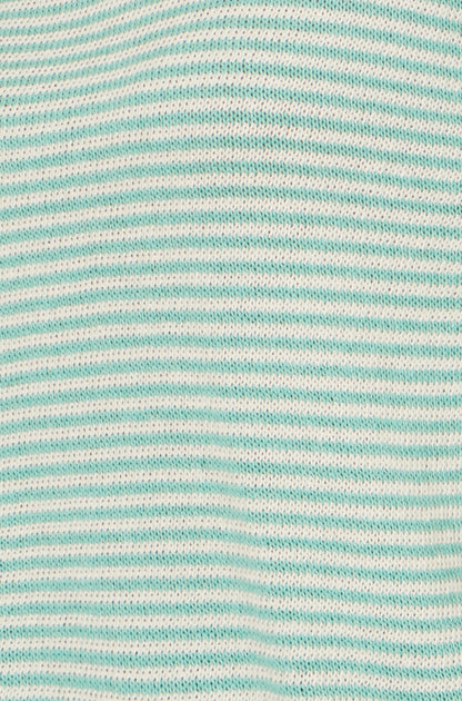 Yumi Sea Green Knitted Stripe Relaxed Jumper