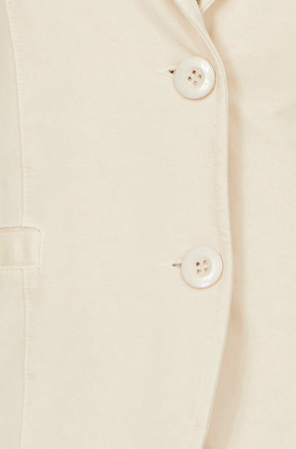 Yumi Beige Stretch Cotton Blazer