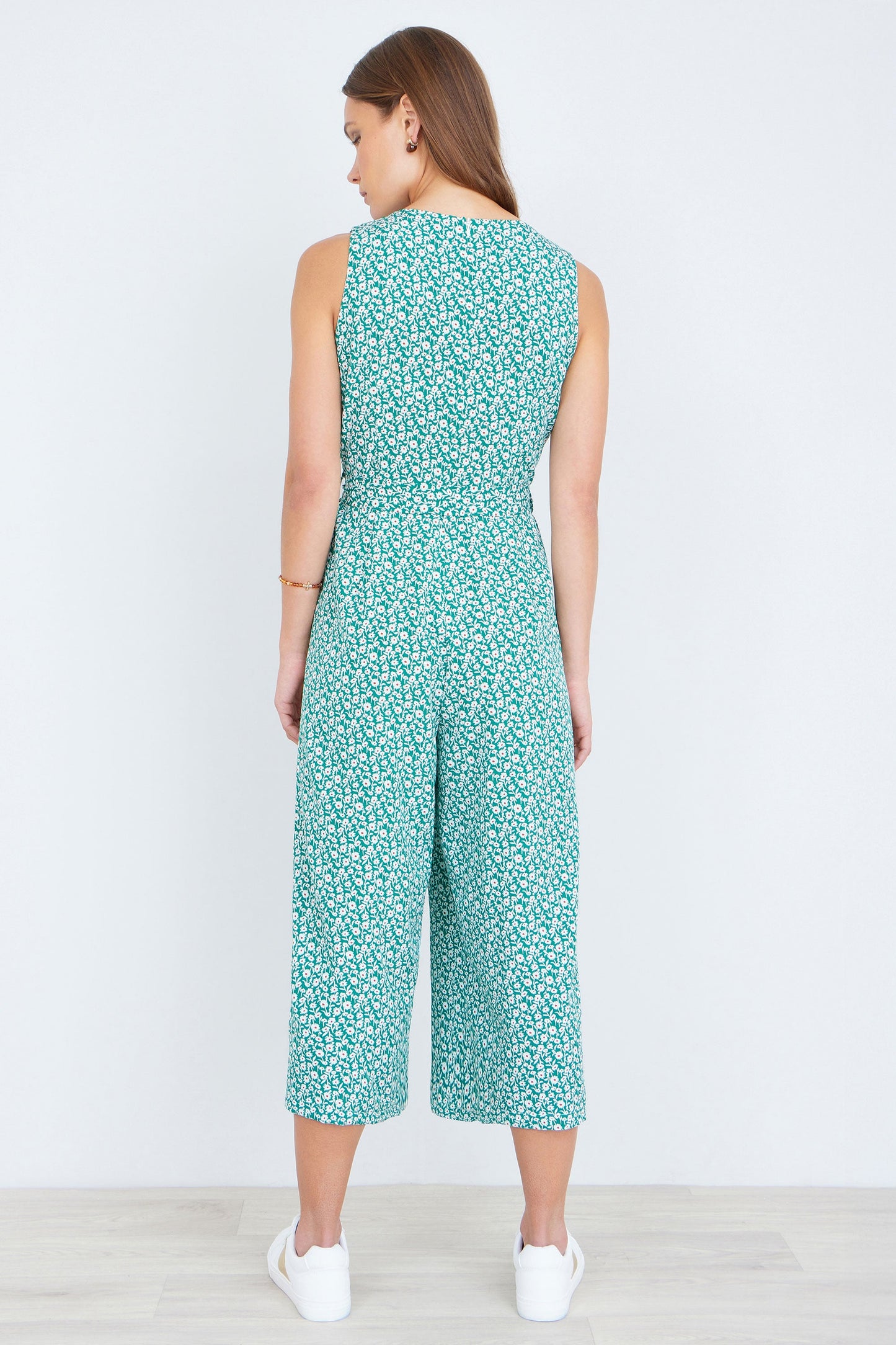 Yumi Green Ditsy Culotte Jumpsuit