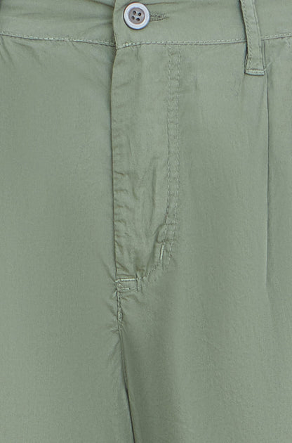 Yumi Khaki Cotton Canvas Chino Trousers