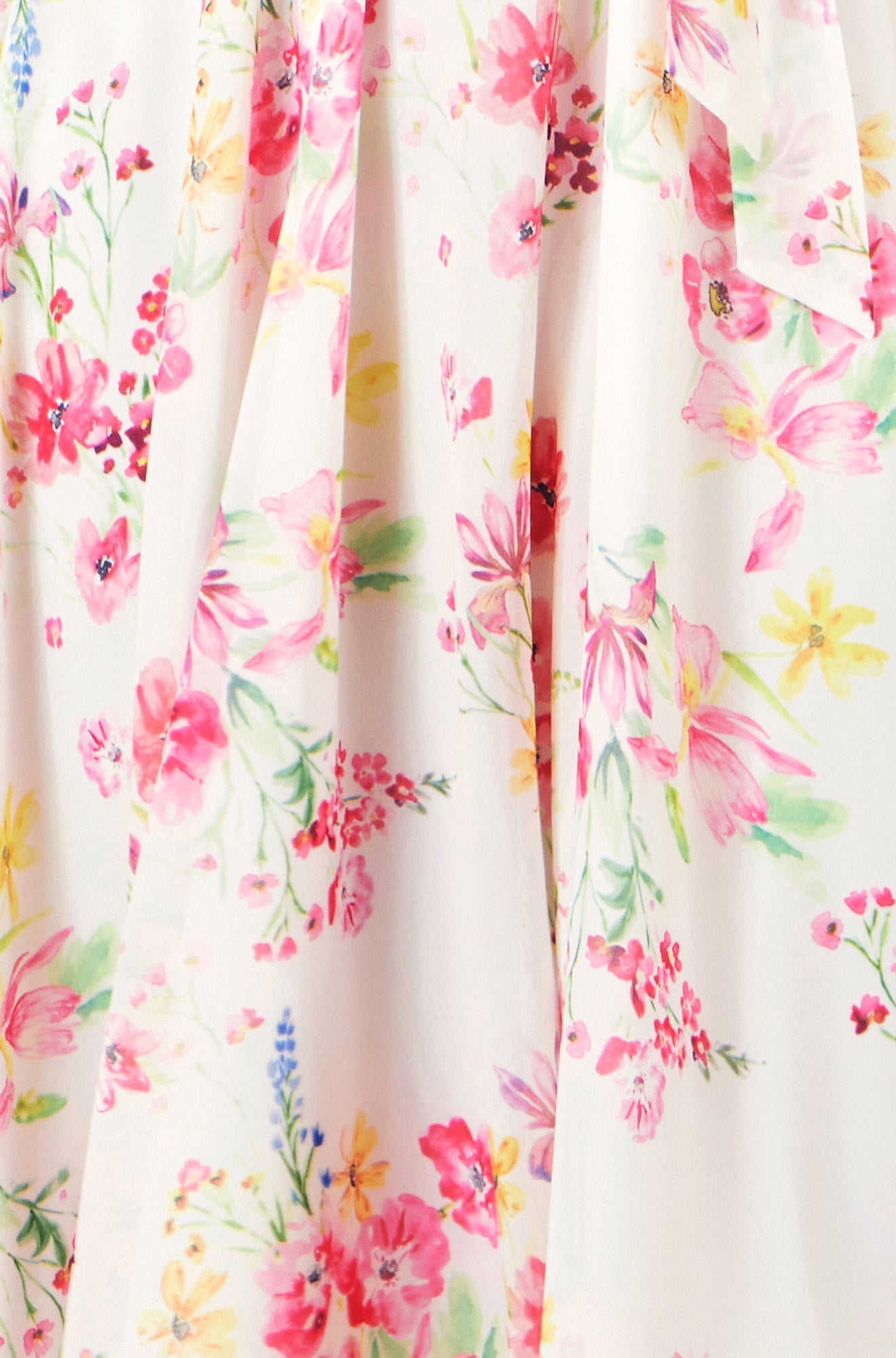 Yumi White Delicate Floral Midi Skater Dress