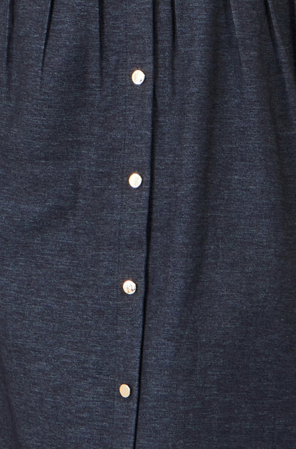Women’s Yumi Navy Stretch Midi Shirt Dress