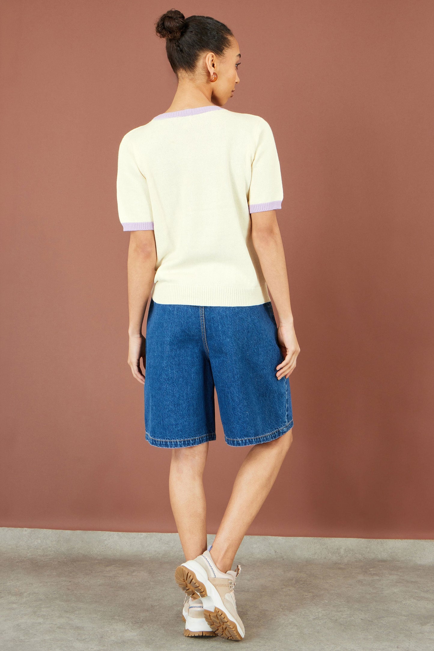 Yumi Ivory Fruit Cotton Knitted Top