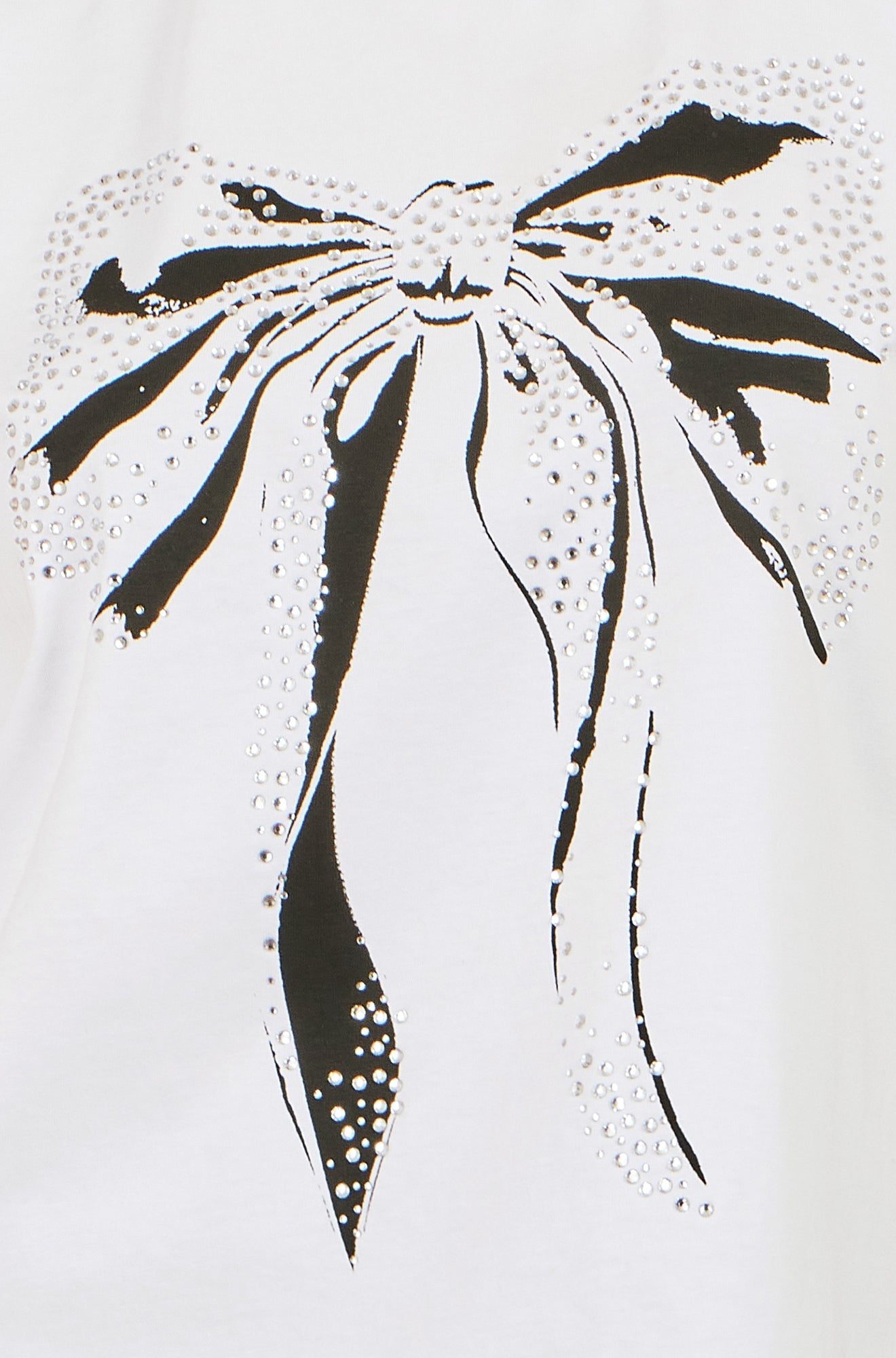 Yumi White Bow T-Shirt With Lace