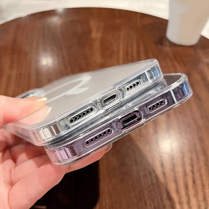 For Magesafe Magnetic Transparent Wireless Charge Case For iPhone 11 12 13 14 15 16 17