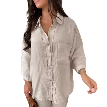Women’s Relaxed Shirt & Wide-Leg Trouser Set