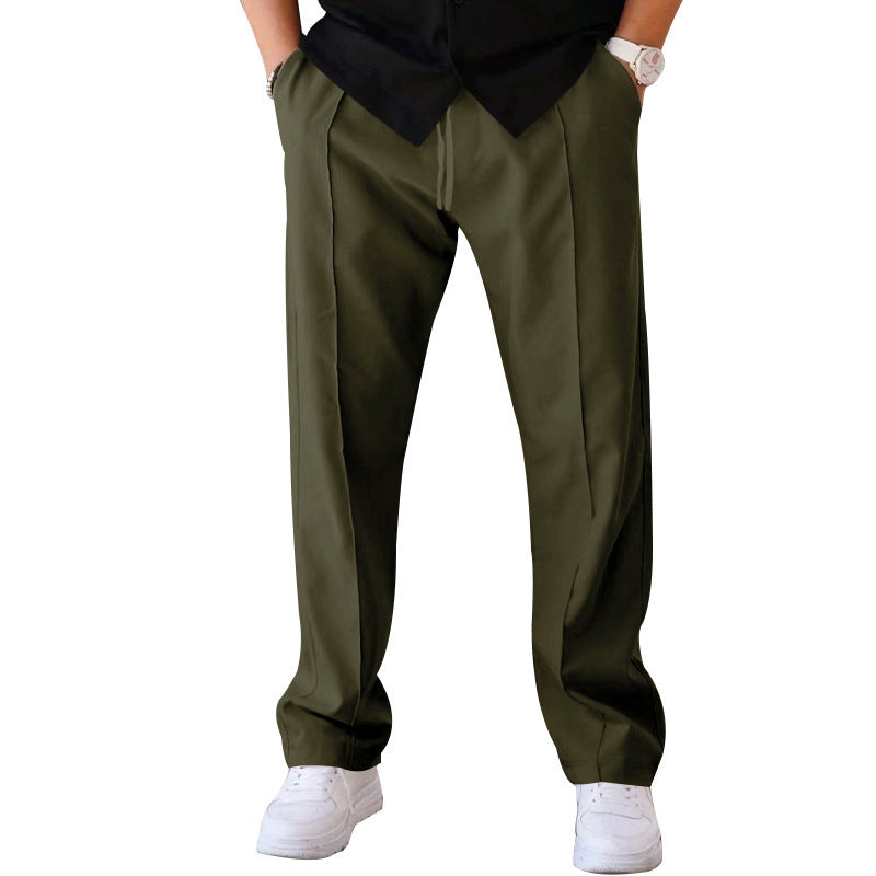 Men’s Relaxed Drawstring Straight-Leg Trousers