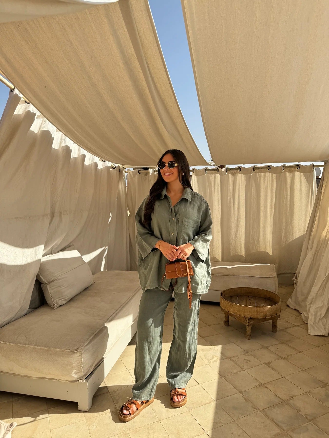 Women’s Relaxed Shirt & Wide-Leg Trouser Set