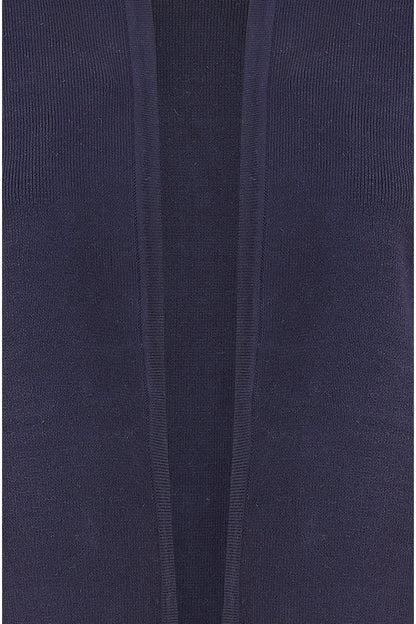 Yumi Navy Cropped Cardigan With Bell Sleeves