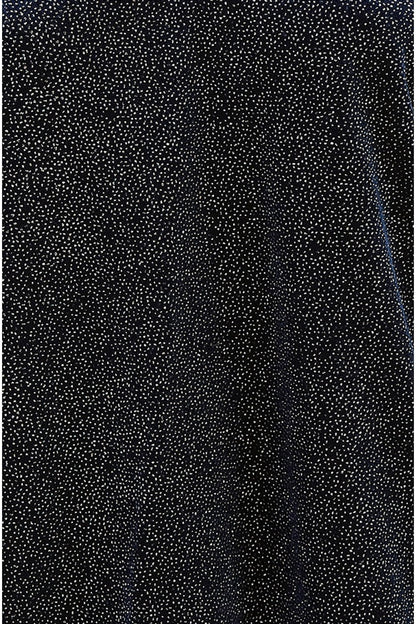 Yumi Navy Sparkle Velvet Relaxed Fit Top With Fluted Sleeves
